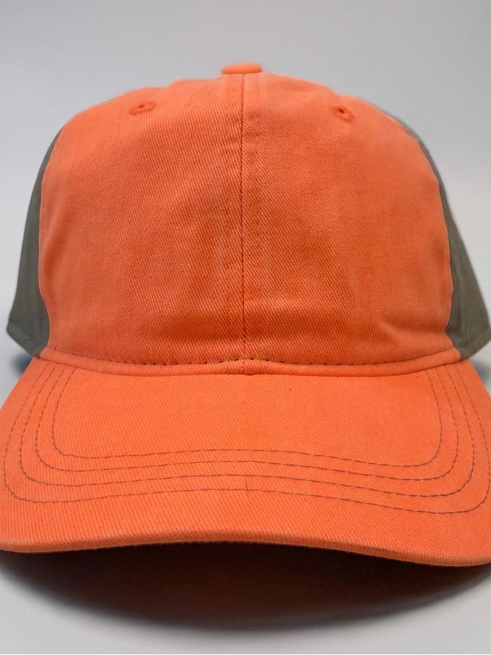Ladies Fit Two-Tone Bright Fun Orange & Grey Baseball Cap New without Tags